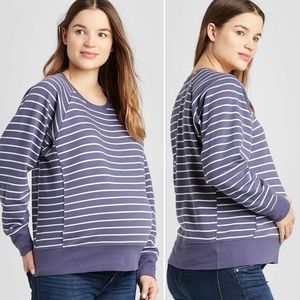 Isabel Maternity by Ingrid & Isabel Striped Crewneck Sweatshirt